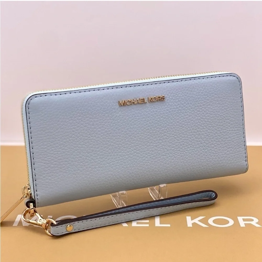 Michael Kors Large Continental Wallet Wristlet Vista Blue